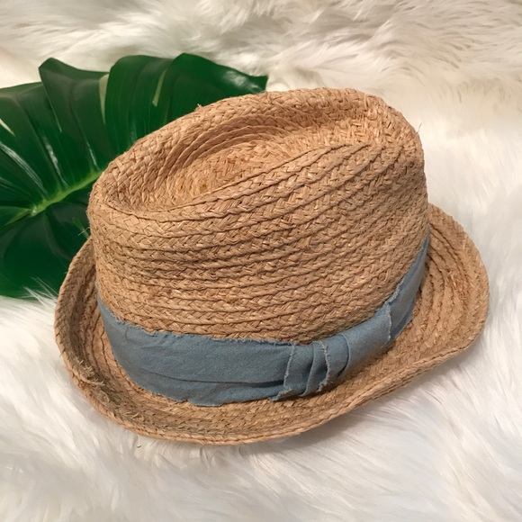Scoop NYC Straw Chambray Bow Fedora - Picture 8 of 8